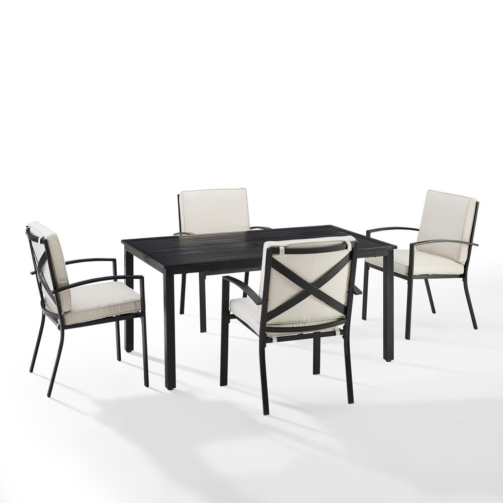 Kaplan 5Pc Outdoor Dining Set Oatmeal/Oil Rubbed Bronze - Table & 4 Chairs. Picture 6