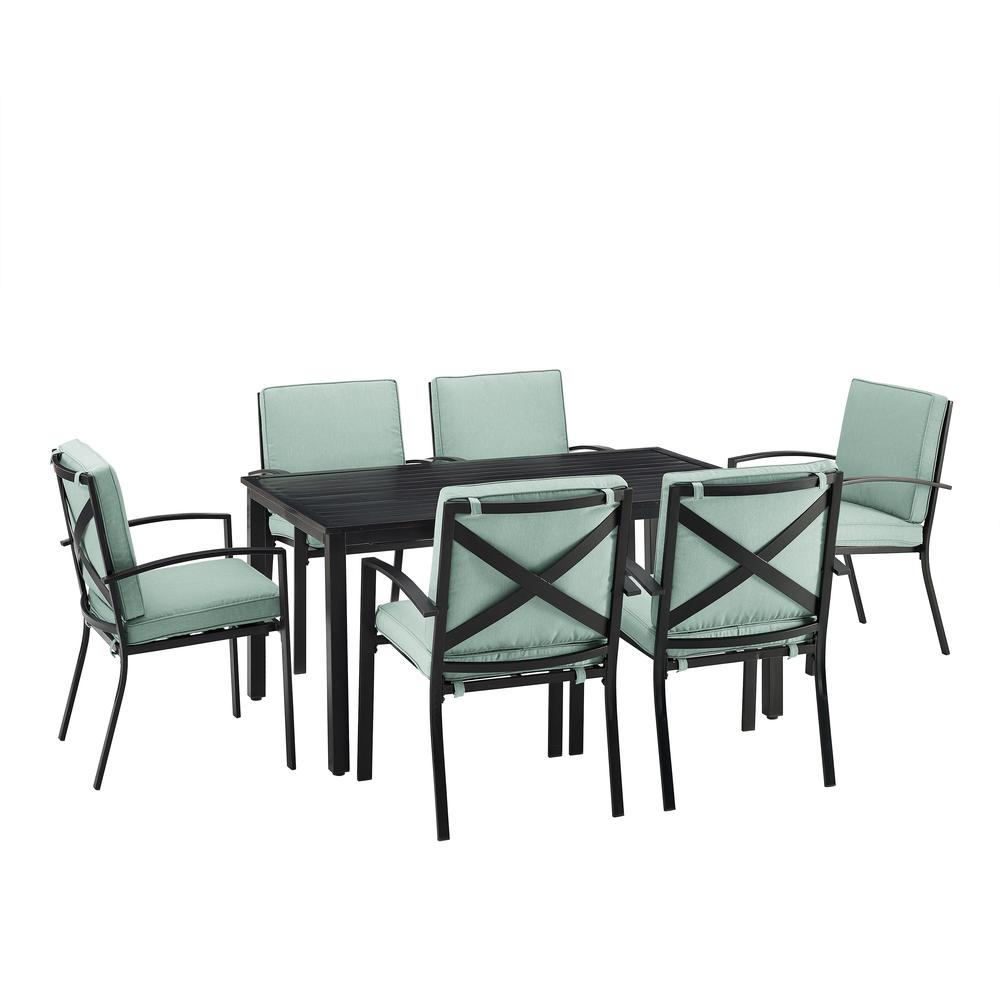 Kaplan 7Pc Outdoor Dining Set Mist/Oil Rubbed Bronze - Table & 6 Chairs. Picture 3