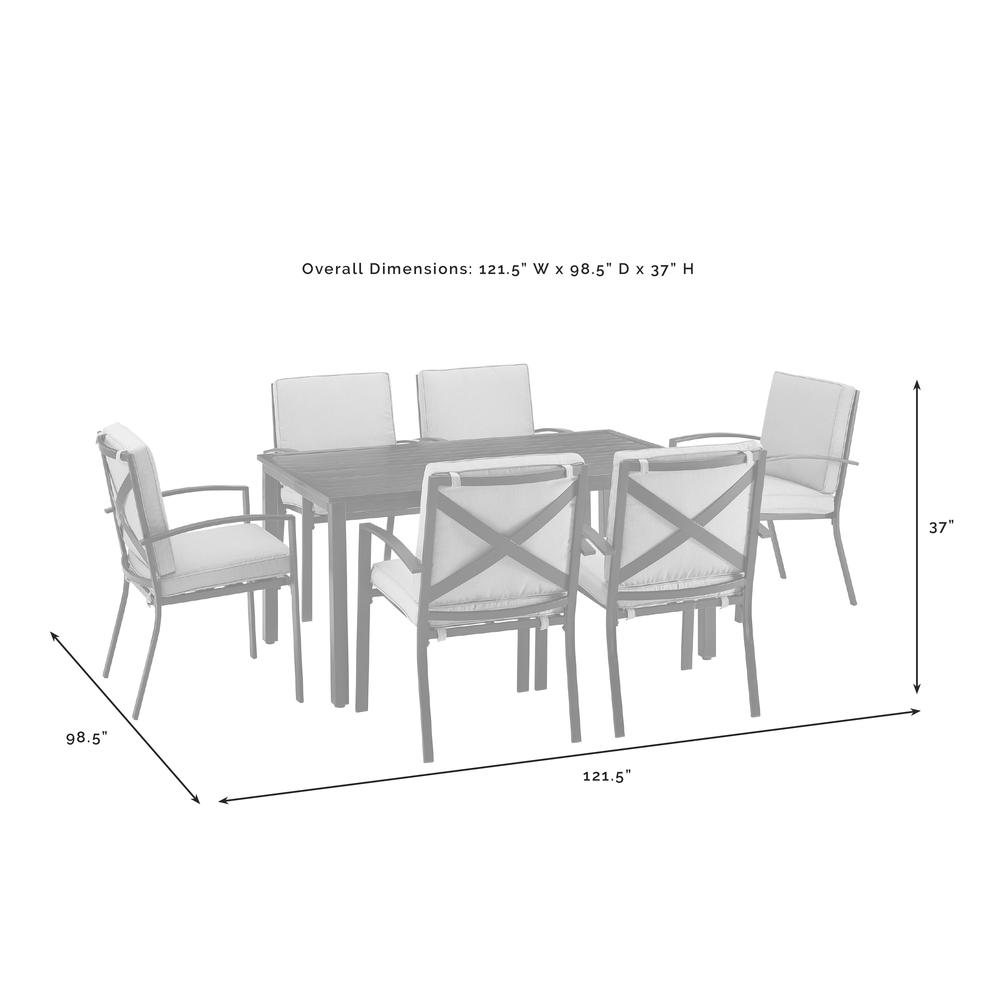 Kaplan 7Pc Outdoor Metal Dining Set Mist/Oil Rubbed Bronze - Table & 6 Chairs. Picture 9
