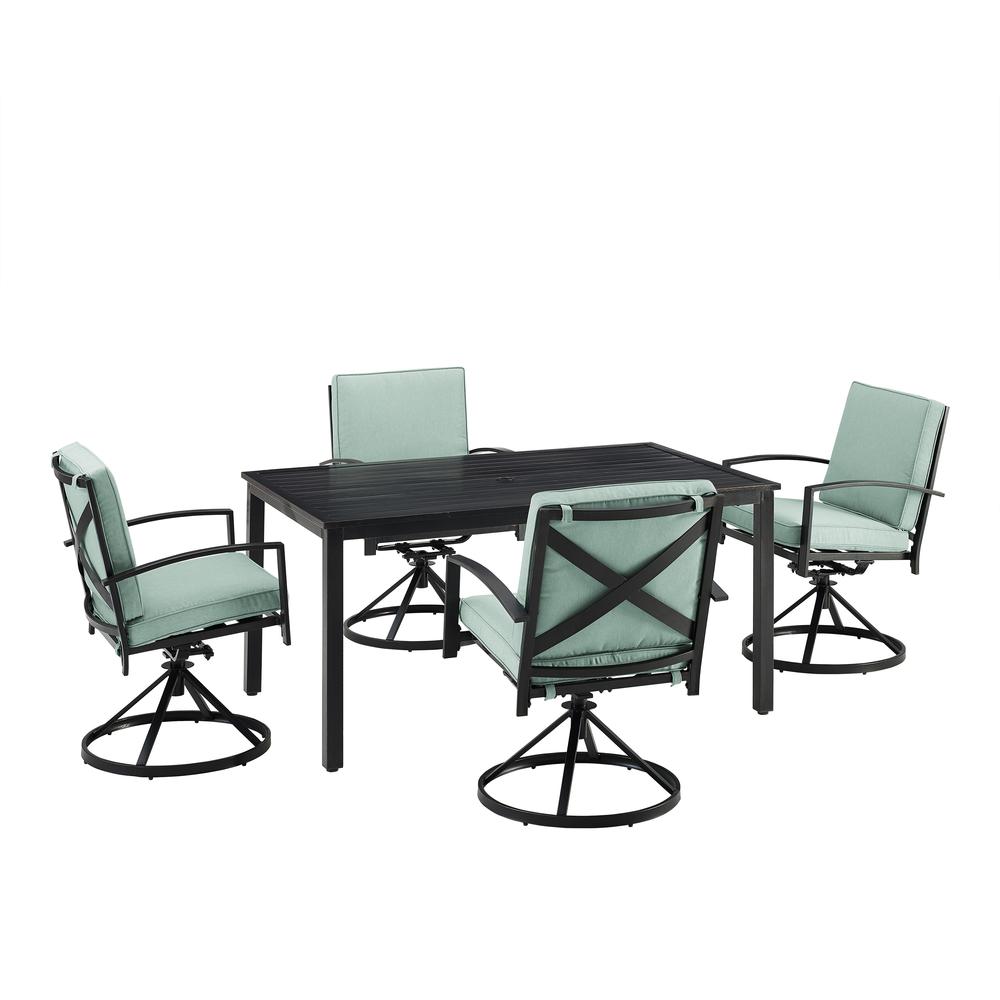 Kaplan 5Pc Outdoor Dining Set Mist/Oil Rubbed Bronze - Table & 4 Swivel Chairs. Picture 3