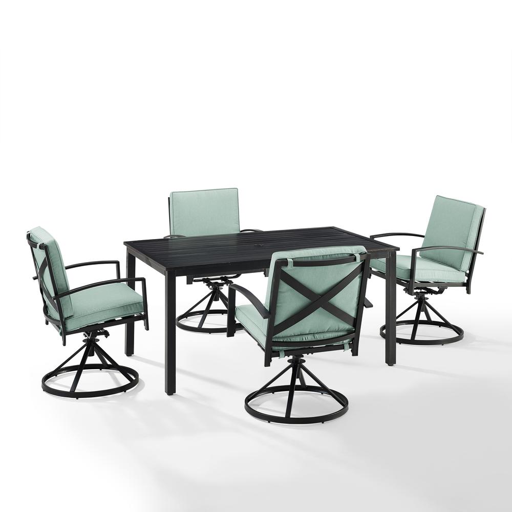 Kaplan 5Pc Outdoor Dining Set Mist/Oil Rubbed Bronze - Table & 4 Swivel Chairs. Picture 6