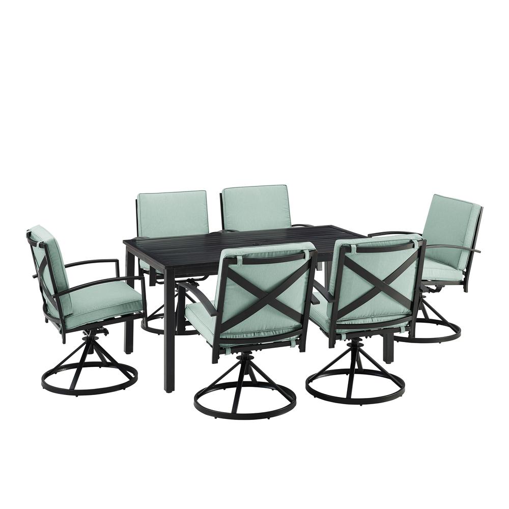 Kaplan 7Pc Outdoor Dining Set Mist/Oil Rubbed Bronze - Table & 6 Swivel Chairs. Picture 3