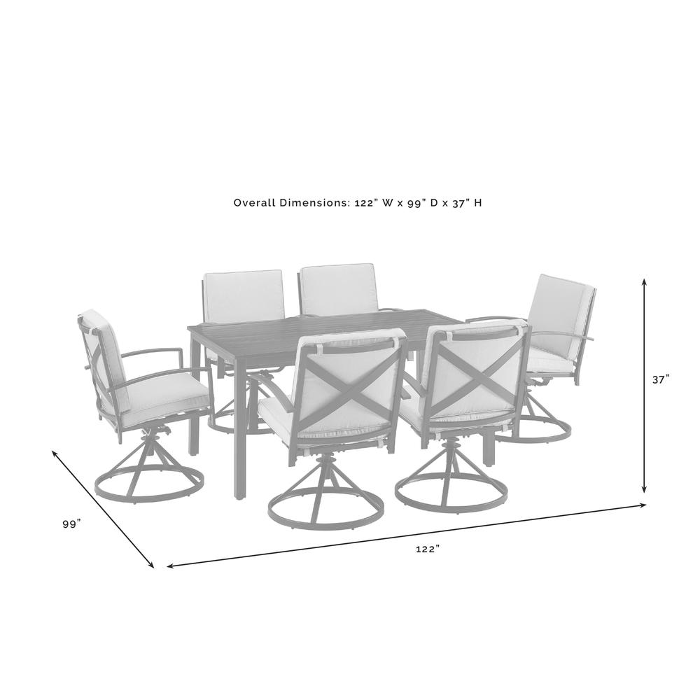 Kaplan 7Pc Outdoor Dining Set Mist/Oil Rubbed Bronze - Table & 6 Swivel Chairs. Picture 9