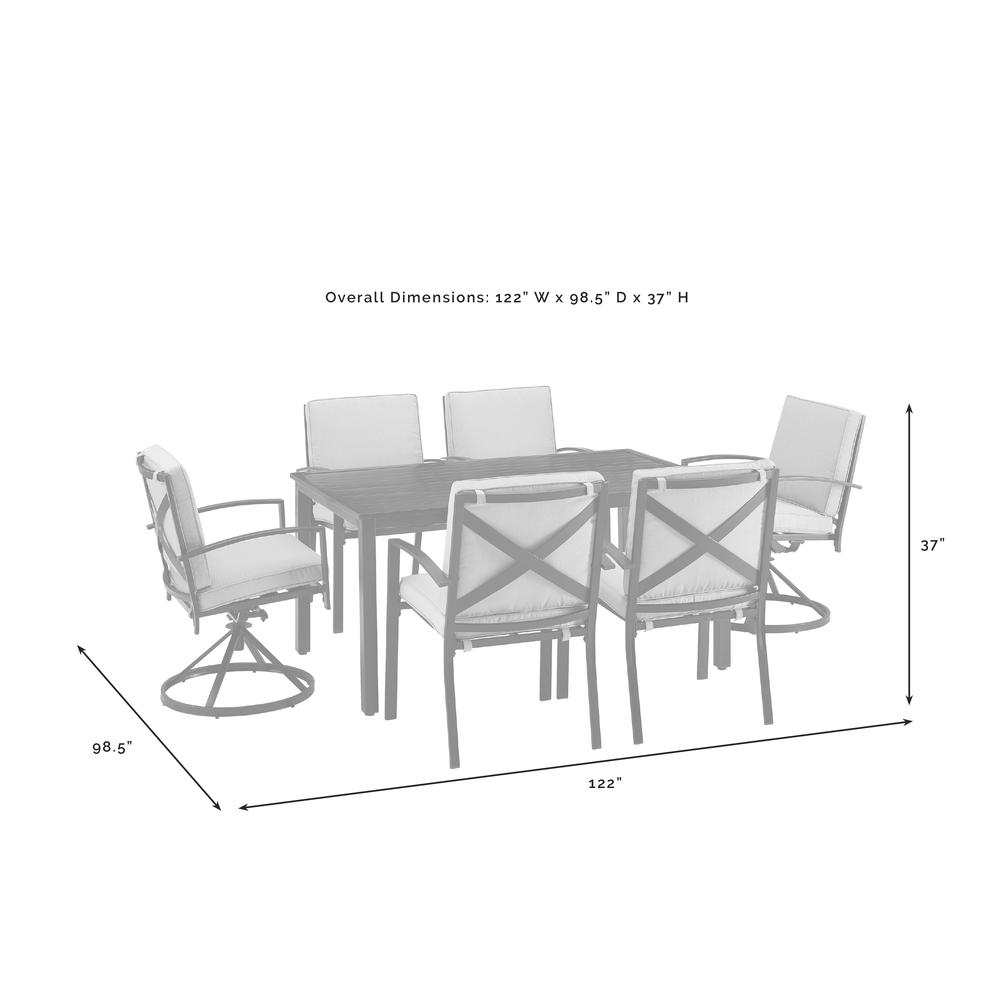 Kaplan 7Pc Outdoor Metal Dining Set Mist/Oil Rubbed Bronze - Table, 2 Swivel Chairs, & 4 Regular Chairs. Picture 9