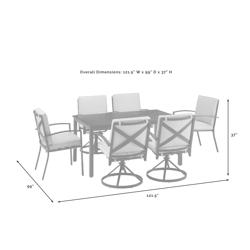Kaplan 7Pc Outdoor Dining Set Mist/Oil Rubbed Bronze - Table, 4 Swivel Chairs, & 2 Regular Chairs. Picture 9