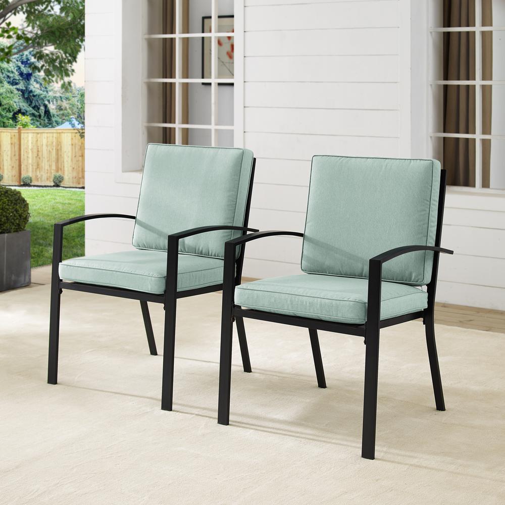 Kaplan 2Pc Outdoor Metal Dining Chair Set Mist/Oil Rubbed Bronze - 2 Chairs. Picture 1