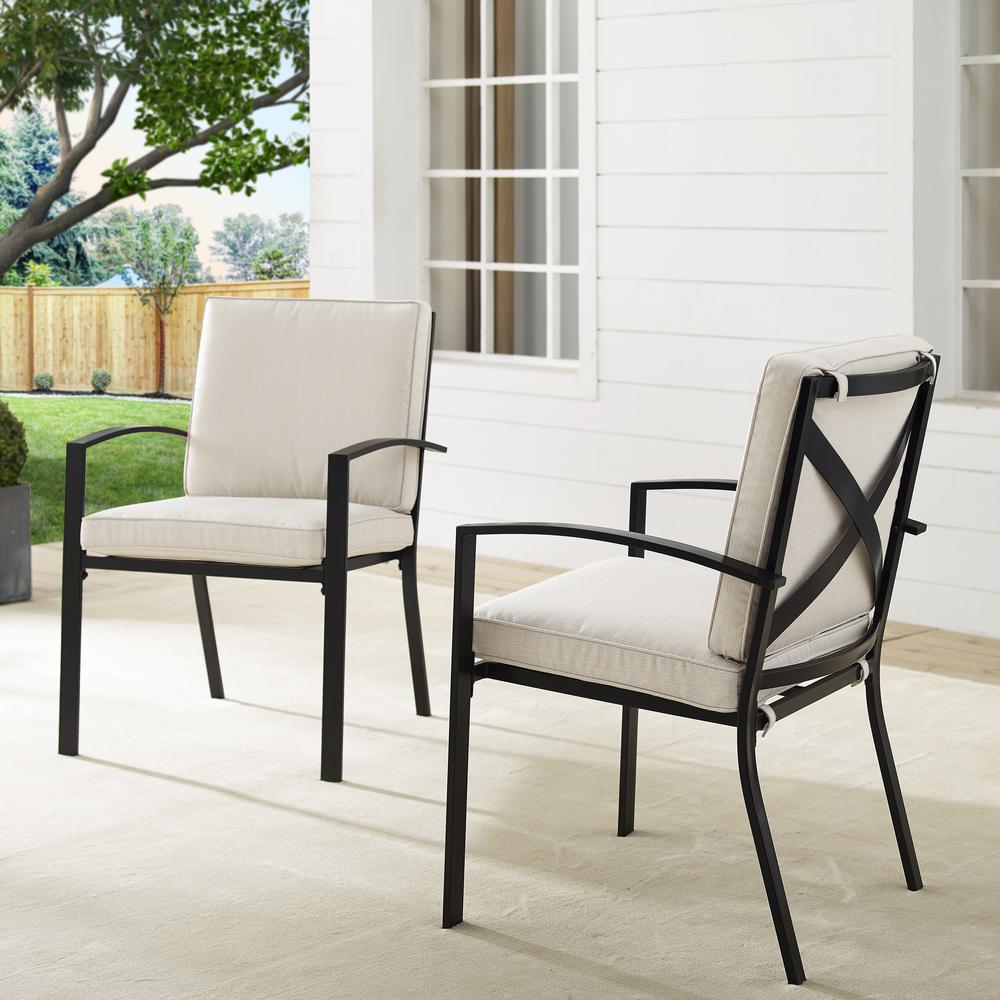 Kaplan 2Pc Outdoor Dining Chair Set Oatmeal/Oil Rubbed Bronze - 2 Chairs. Picture 2