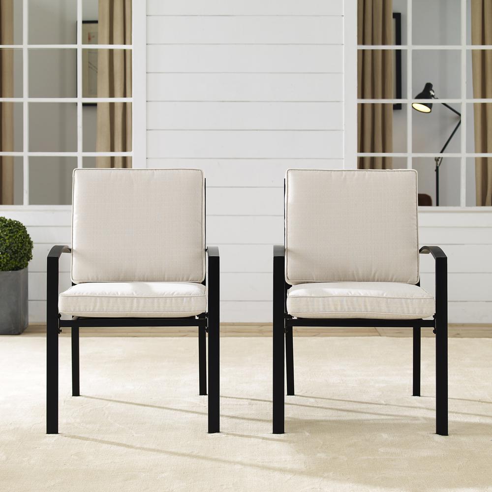 Kaplan 2Pc Outdoor Dining Chair Set Oatmeal/Oil Rubbed Bronze - 2 Chairs. Picture 3