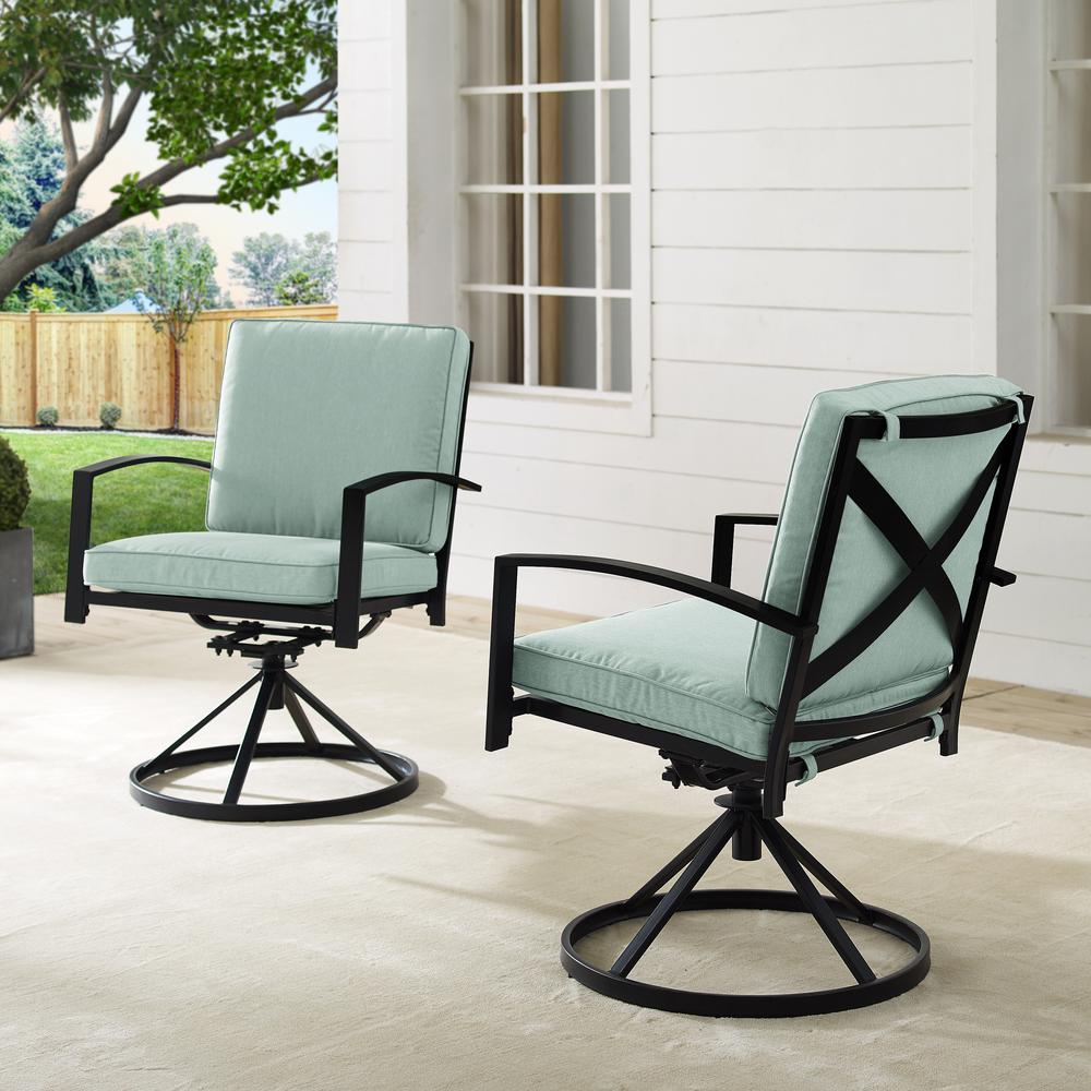 Kaplan 2Pc Outdoor Dining Swivel Chair Set Mist/Oil Rubbed Bronze - 2 Swivel Chairs. Picture 2