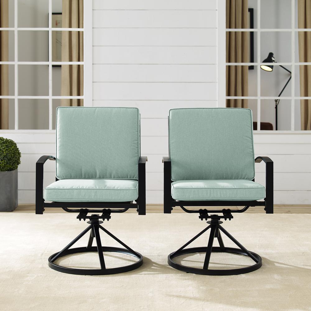 Kaplan 2Pc Outdoor Dining Swivel Chair Set Mist/Oil Rubbed Bronze - 2 Swivel Chairs. Picture 3