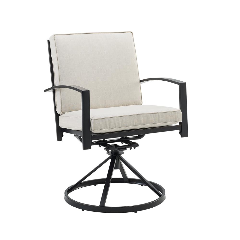 Kaplan 2Pc Outdoor Dining Swivel Chair Set Oatmeal/Oil Rubbed Bronze - 2 Swivel Chairs. Picture 5