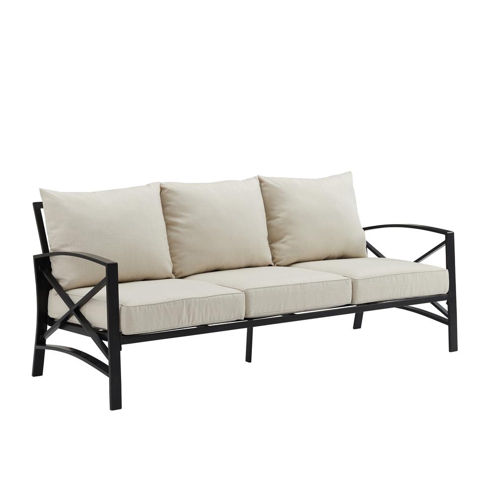 Kaplan Outdoor Metal Sofa Oatmeal/Oil Rubbed Bronze. Picture 1