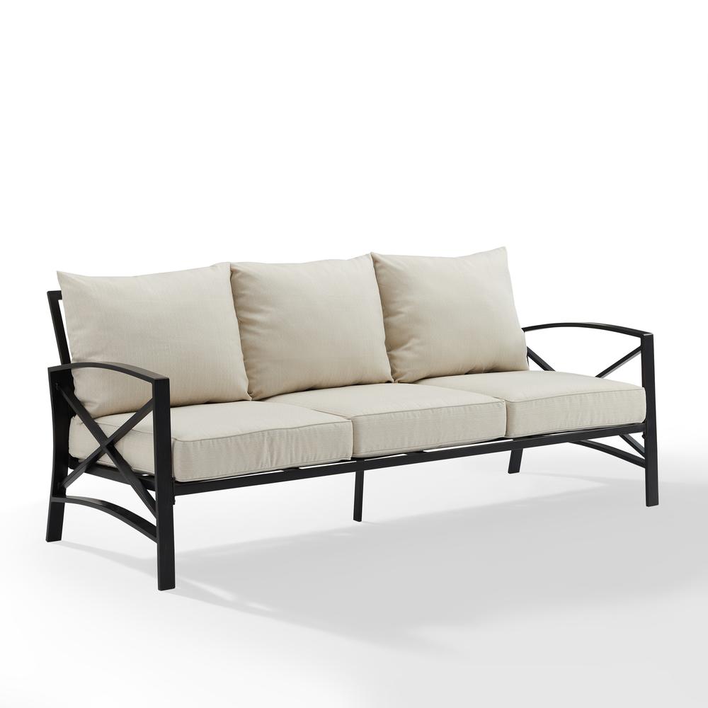 Kaplan Outdoor Metal Sofa Oatmeal/Oil Rubbed Bronze. Picture 3