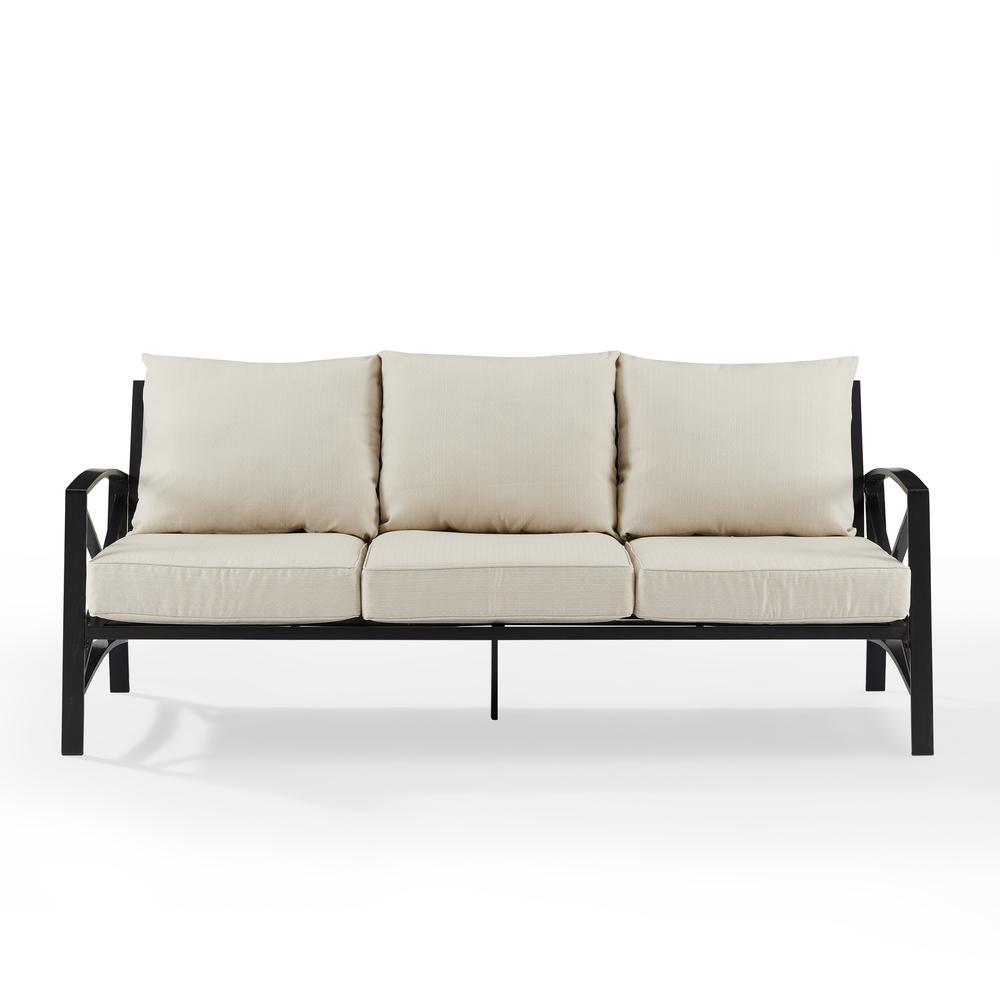 Kaplan Outdoor Metal Sofa Oatmeal/Oil Rubbed Bronze. Picture 6
