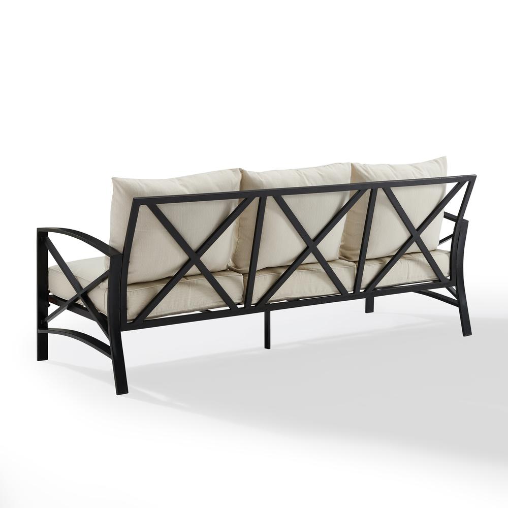 Kaplan Outdoor Metal Sofa Oatmeal/Oil Rubbed Bronze. Picture 9