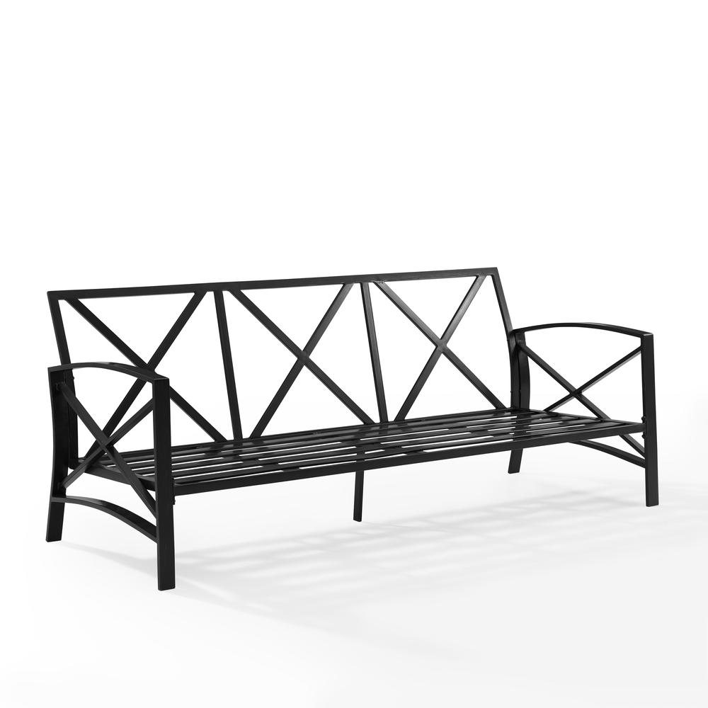 Kaplan Outdoor Metal Sofa Oatmeal/Oil Rubbed Bronze. Picture 2