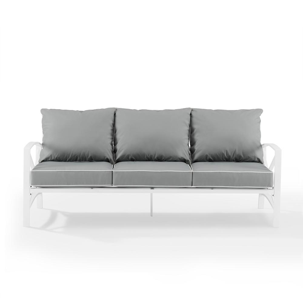 Kaplan Outdoor Metal Sofa Gray/White. Picture 11