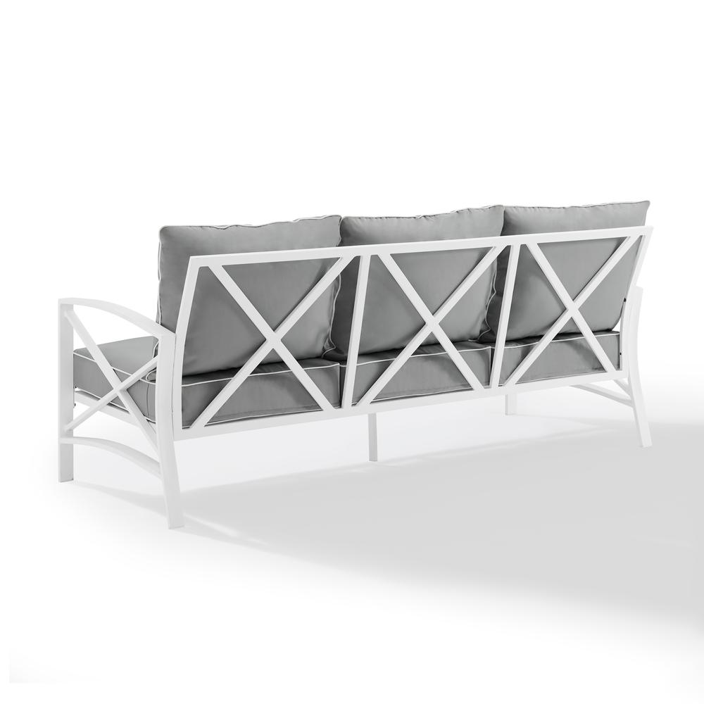 Kaplan Outdoor Metal Sofa Gray/White. Picture 1