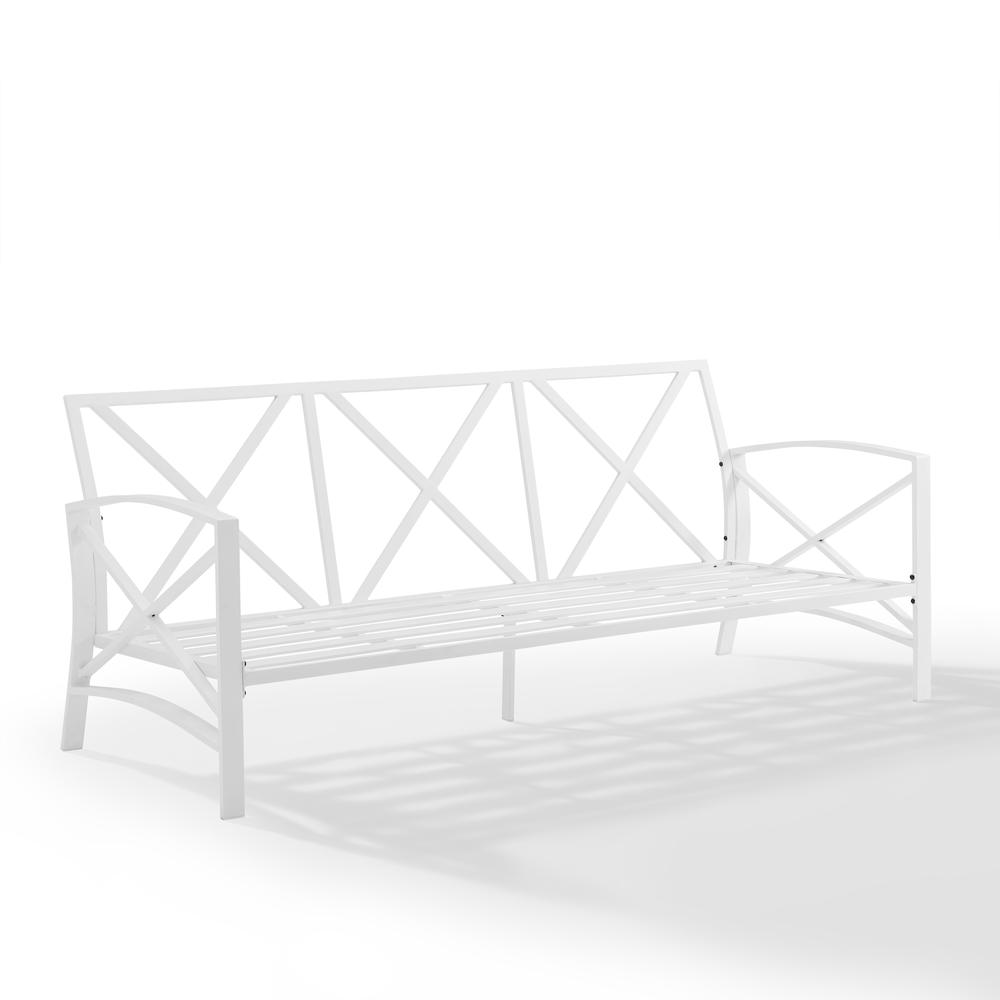 Kaplan Outdoor Metal Sofa Gray/White. Picture 2