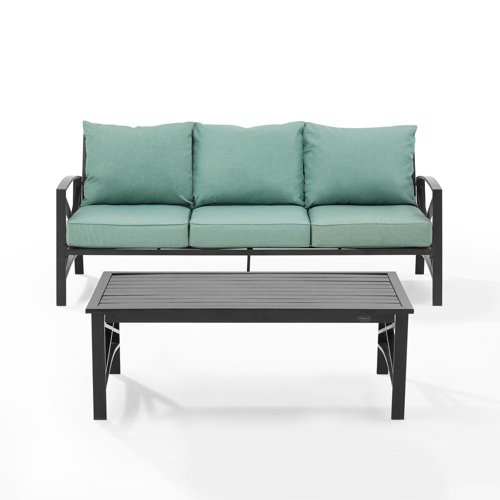 Kaplan 2Pc Outdoor Metal Sofa Set Mist/Oil Rubbed Bronze - Sofa & Coffee Table. Picture 11