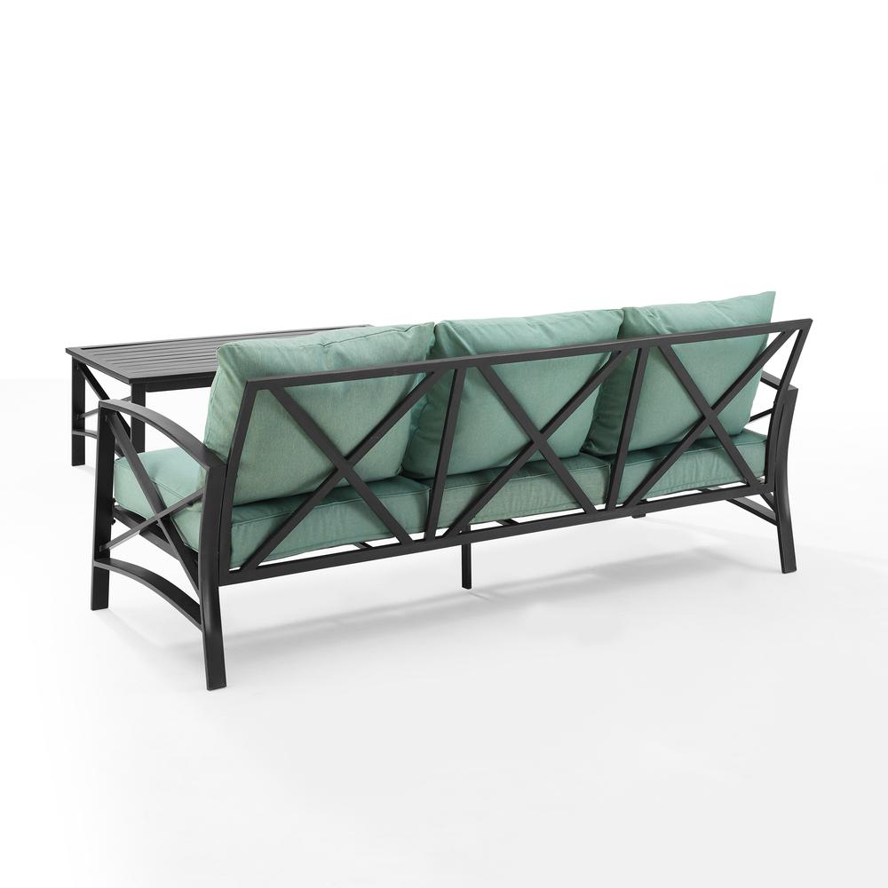 Kaplan 2Pc Outdoor Metal Sofa Set Mist/Oil Rubbed Bronze - Sofa & Coffee Table. Picture 13