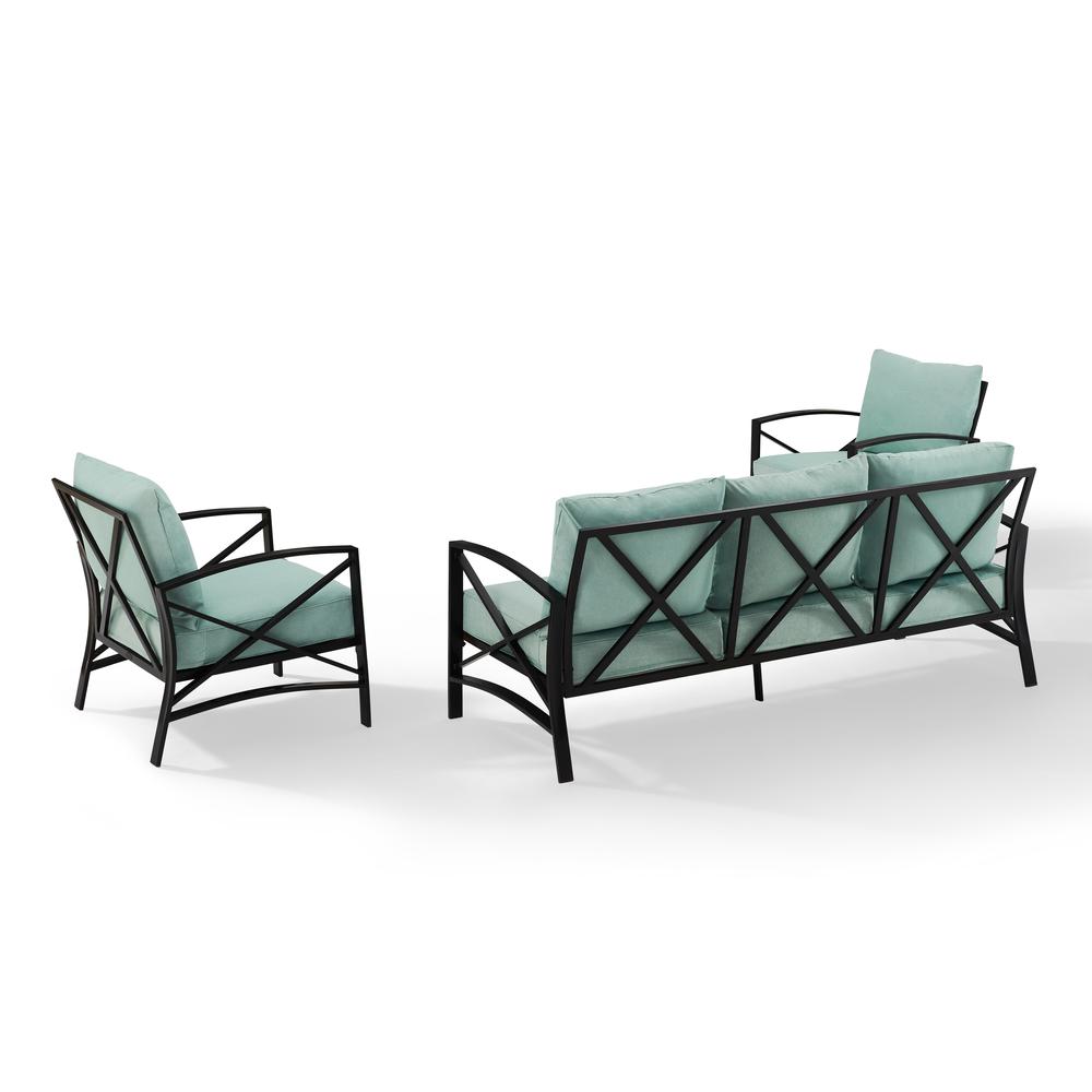 Kaplan 3Pc Outdoor Metal Sofa Set Mist/Oil Rubbed Bronze - Sofa & 2 Arm Chairs. Picture 13