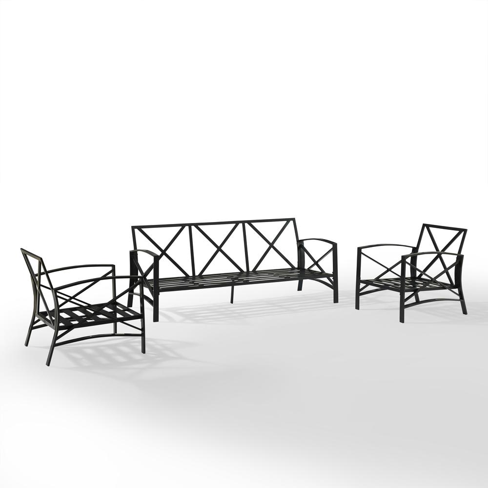 Kaplan 3Pc Outdoor Metal Sofa Set Mist/Oil Rubbed Bronze - Sofa & 2 Arm Chairs. Picture 4