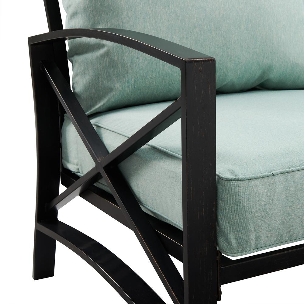 Kaplan 5Pc Outdoor Metal Conversation Set W/Fire Table Mist/Oil Rubbed Bronze - Dante Fire Table & 4 Arm Chairs. Picture 14