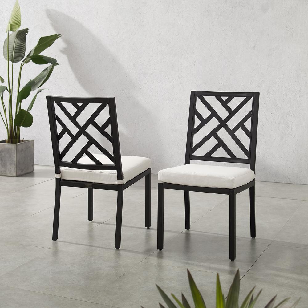 Locke 2Pc Outdoor Metal Dining Chair Set. Picture 3