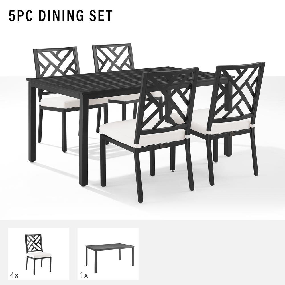 Locke 5Pc Outdoor Metal Dining Set. Picture 7