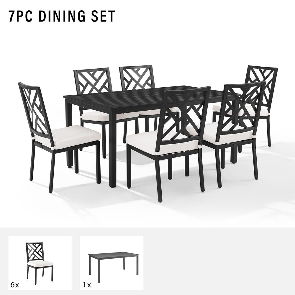 Locke 7Pc Outdoor Metal Dining Set. Picture 7