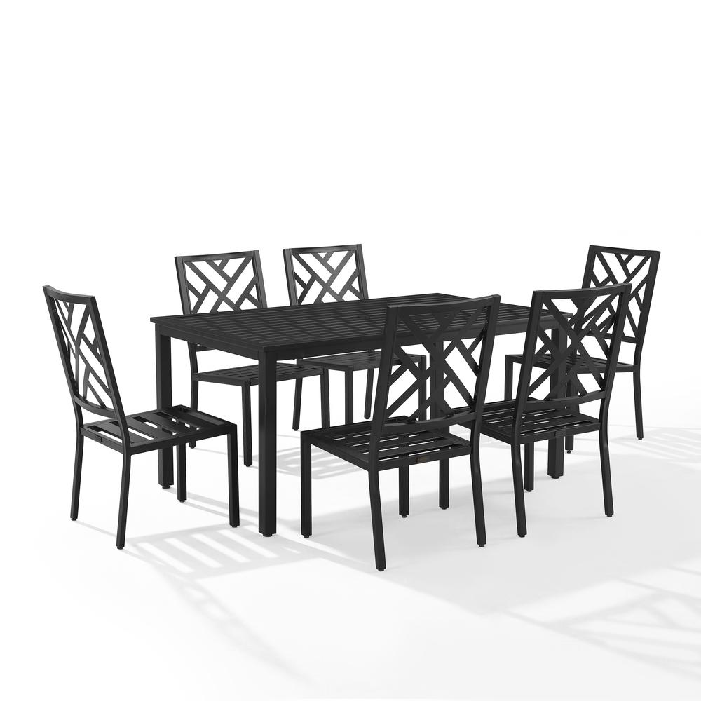 Locke 7Pc Outdoor Metal Dining Set. Picture 12