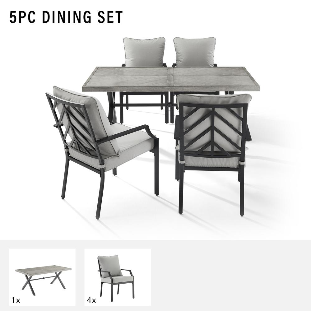 Otto 5Pc Outdoor Metal Dining Set. Picture 9
