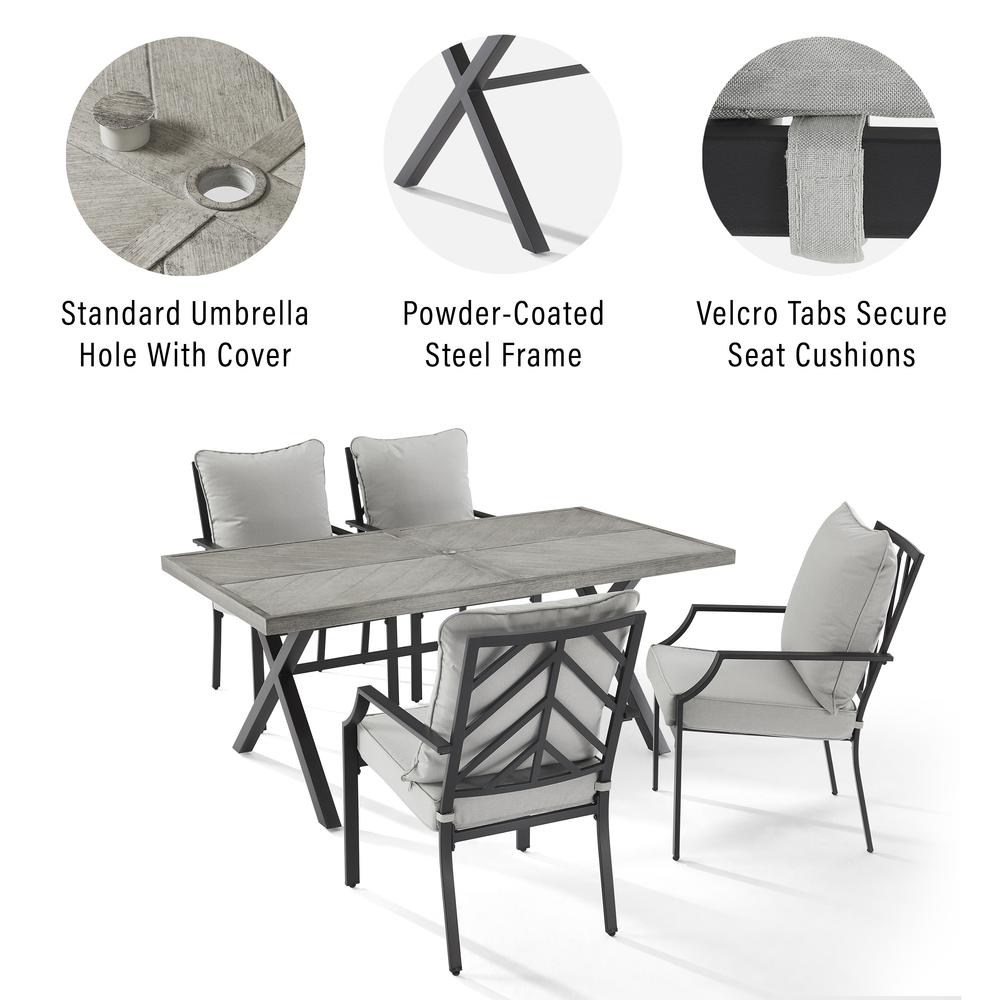 Otto 5Pc Outdoor Metal Dining Set. Picture 11