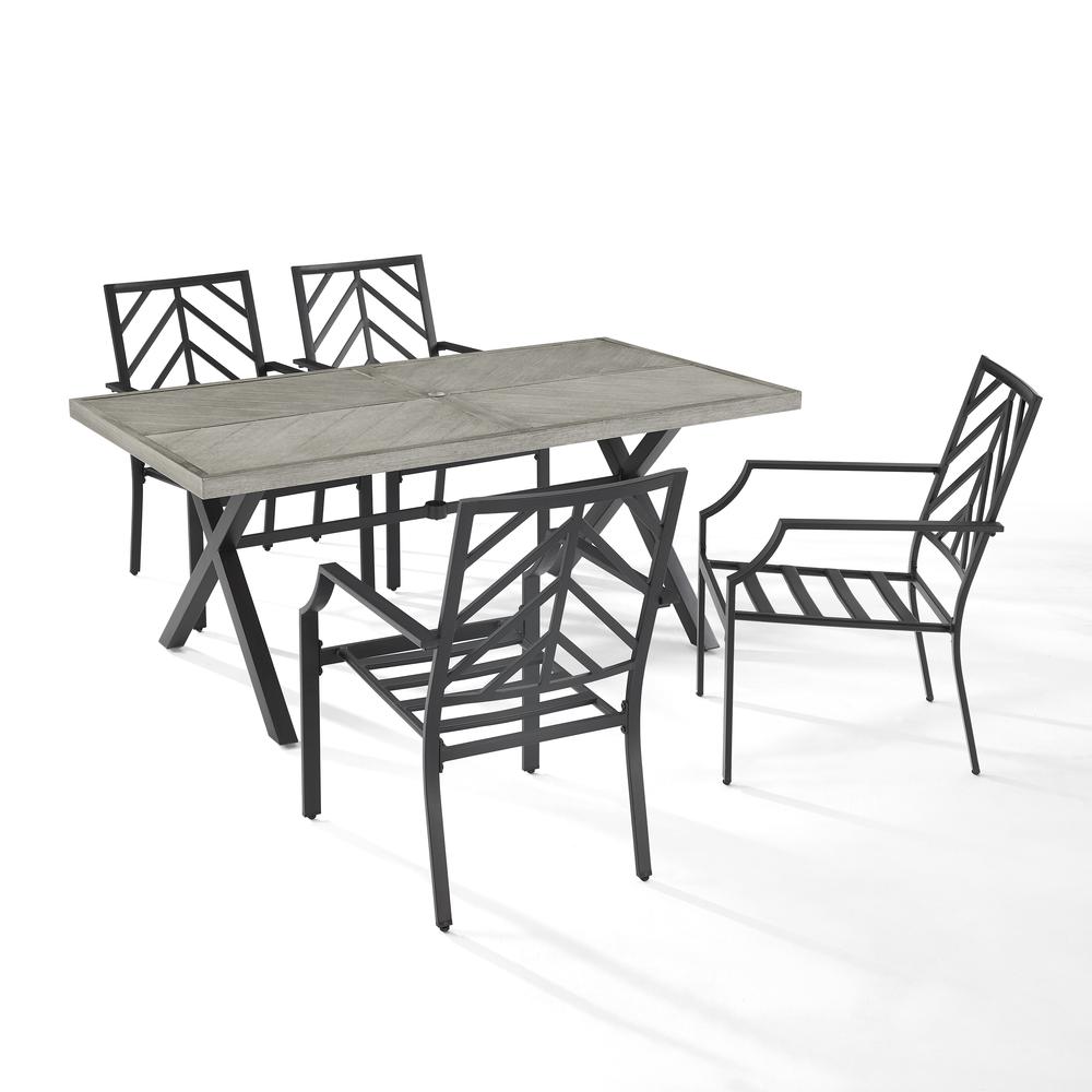 Otto 5Pc Outdoor Metal Dining Set. Picture 15