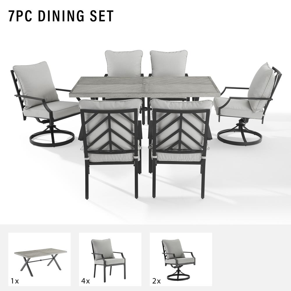 Otto 7Pc Outdoor, Metal Dining Set. Picture 7