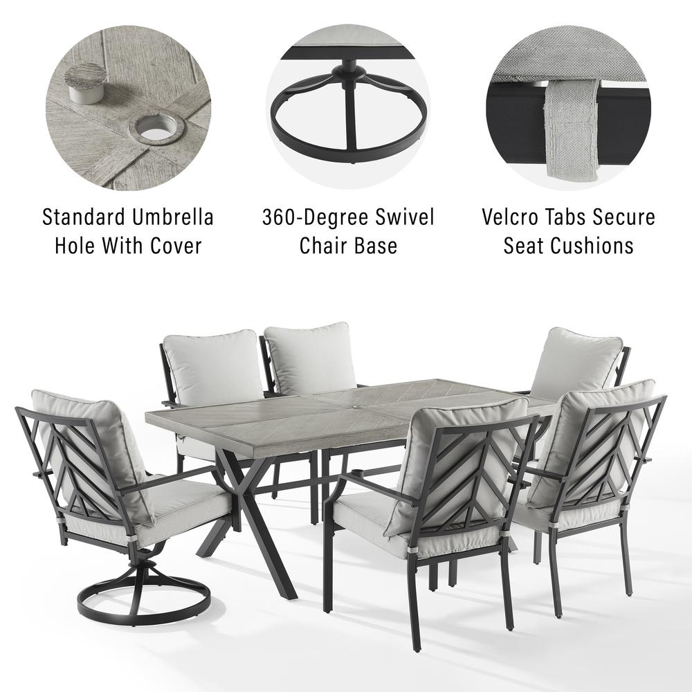 Otto 7Pc Outdoor, Metal Dining Set. Picture 9