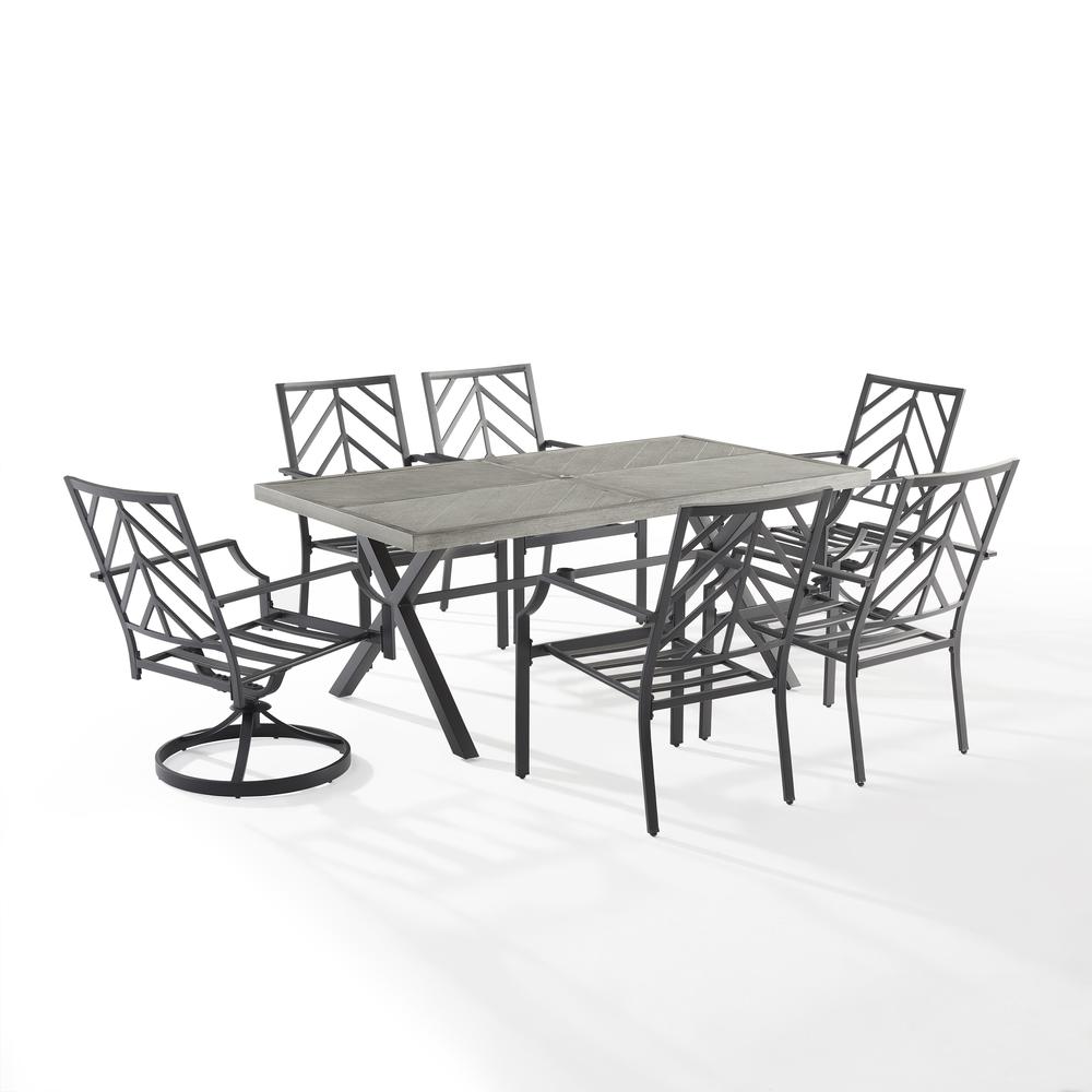 Otto 7Pc Outdoor, Metal Dining Set. Picture 13