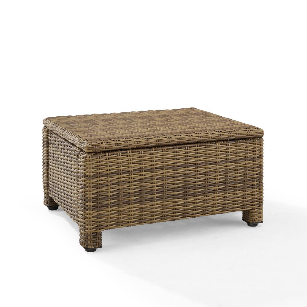 Bradenton Outdoor Wicker Ottoman Gray /Weathered Brown. Picture 9