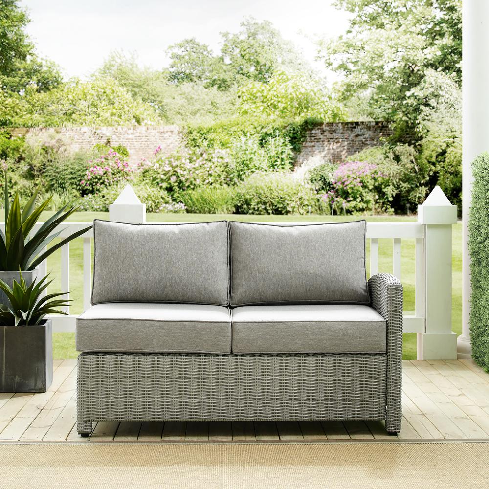 Bradenton Outdoor Wicker Sectional Right Side Loveseat Gray/Gray. Picture 2