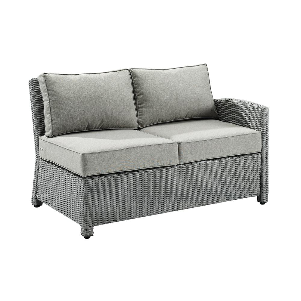 Bradenton Outdoor Wicker Sectional Right Side Loveseat Gray/Gray. Picture 3