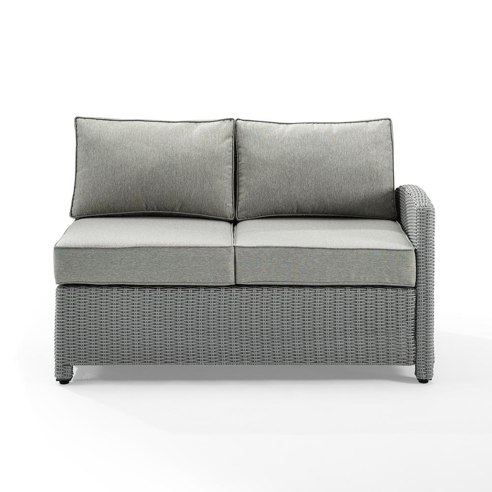 Bradenton Outdoor Wicker Sectional Right Side Loveseat Gray/Gray. Picture 6