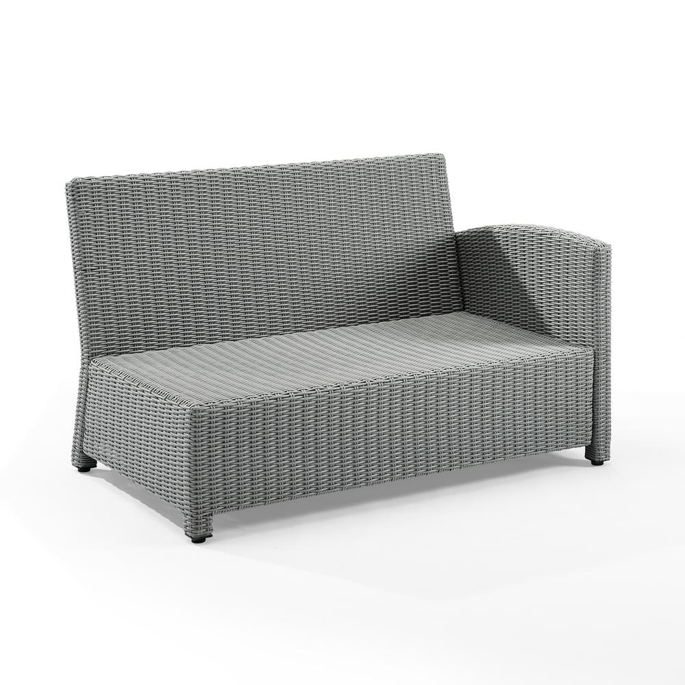 Bradenton Outdoor Wicker Sectional Right Side Loveseat Gray/Gray. Picture 9