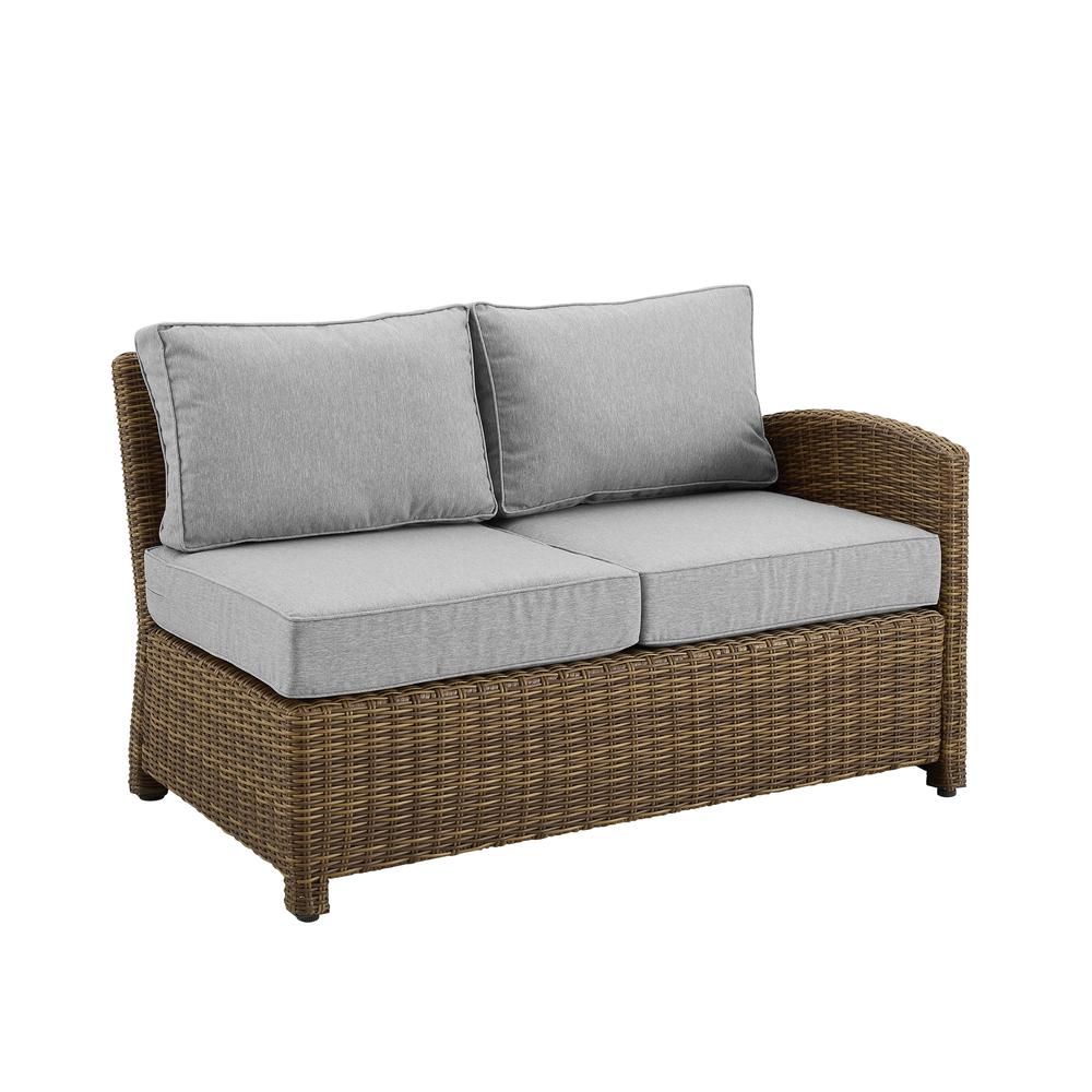 Bradenton Outdoor Wicker Sectional Right Side Loveseat Gray/Weathered Brown. Picture 3