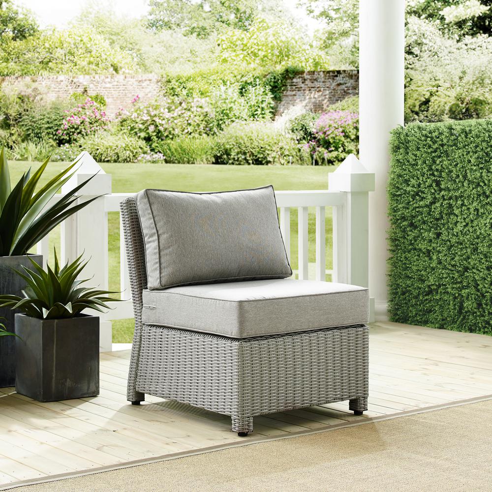 Bradenton Outdoor Wicker Sectional Center Chair Gray/Gray. Picture 1