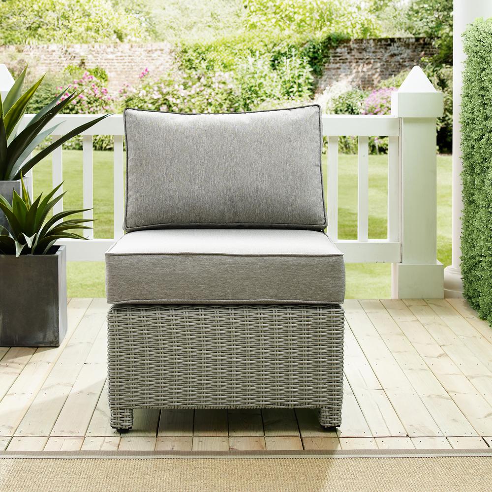 Bradenton Outdoor Wicker Sectional Center Chair Gray/Gray. Picture 2