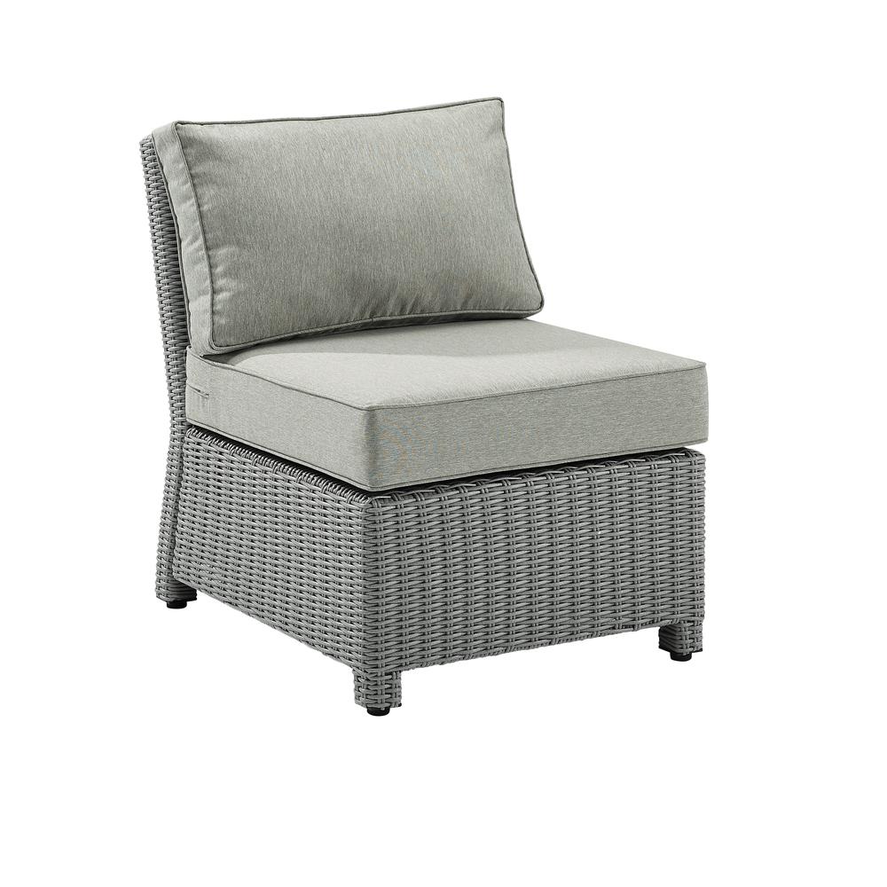 Bradenton Outdoor Wicker Sectional Center Chair Gray/Gray. Picture 3