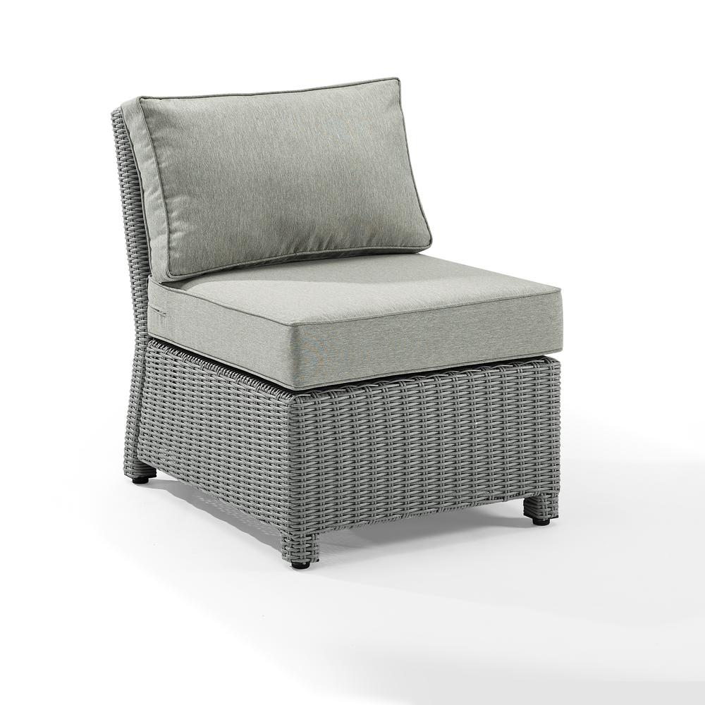 Bradenton Outdoor Wicker Sectional Center Chair Gray/Gray. Picture 7