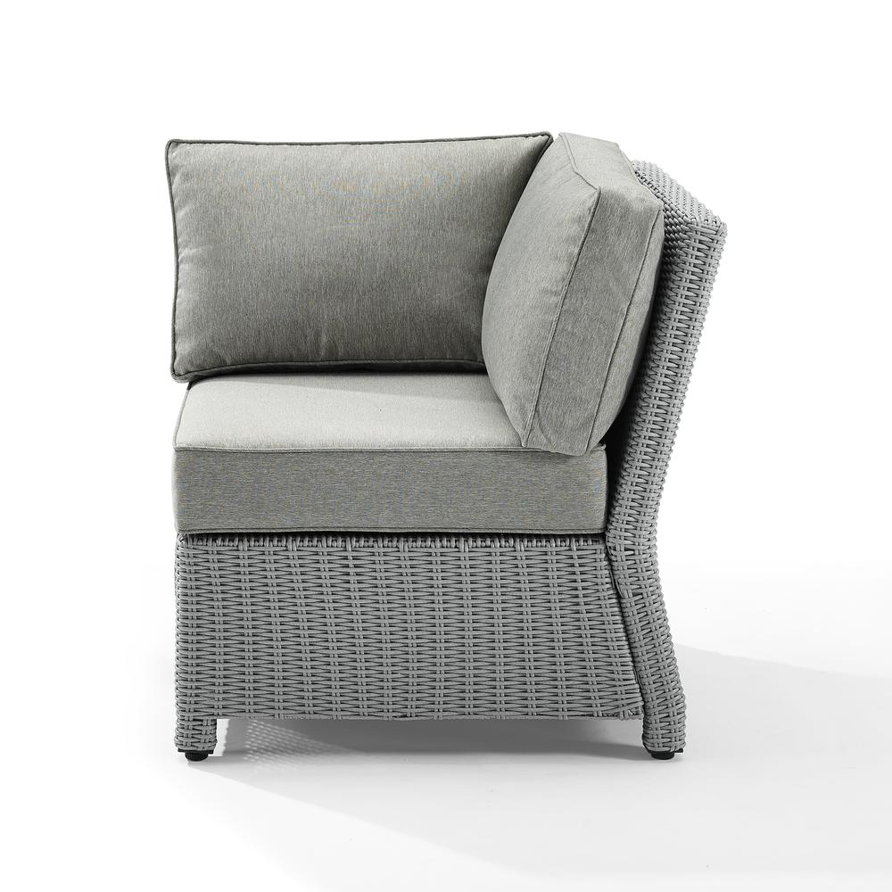 Bradenton Outdoor Wicker Sectional Corner Chair Gray/Gray. Picture 6