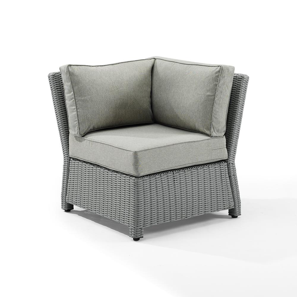 Bradenton Outdoor Wicker Sectional Corner Chair Gray/Gray. Picture 7
